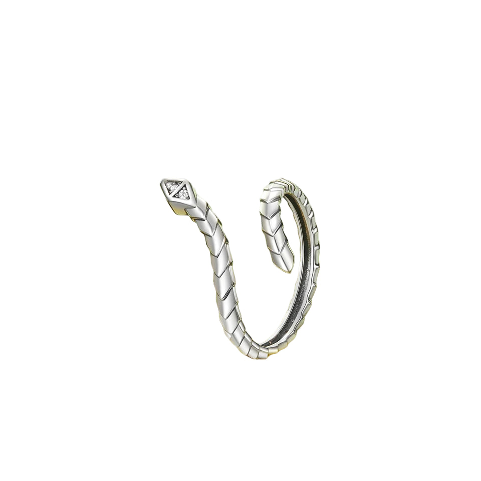 JEW002R  925 Sterling Silver Snake Ring for Women, Adjustable - Klixstore