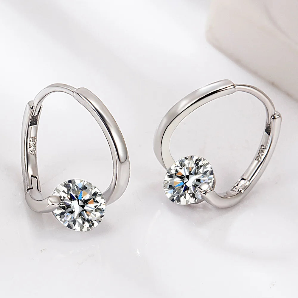 925 Sterling Silver Double Hoop Earrings