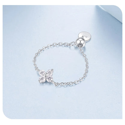 Four Leaf Clover Lucky Chain Ring
