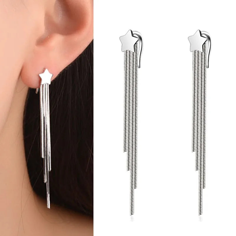 925 Sterling Silver Original Charm Double Hoop Earrings