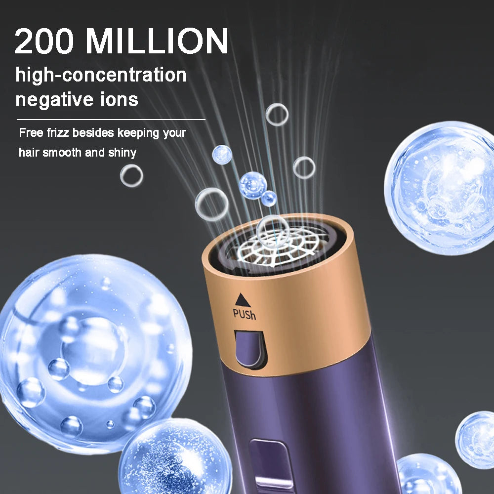6-in-1 Ionic Hot Air Brush Hair Styler & Blow Dryer with Detachable Heads