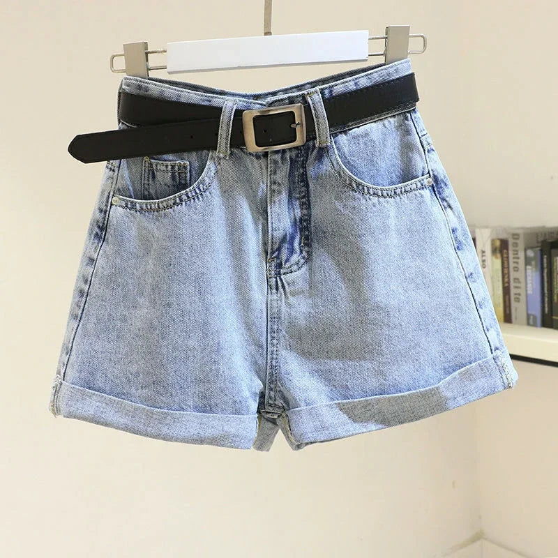 Loose Wide Leg Denim Shorts for Women