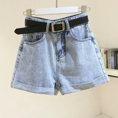 Loose Wide Leg Denim Shorts for Women