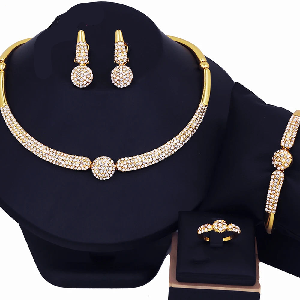 18K Gold Plated Leaf Bridal Jewelry Set