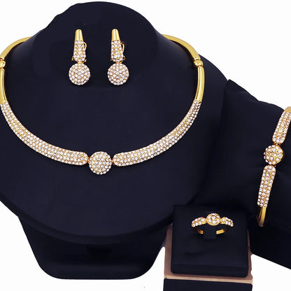 18K Gold Plated Leaf Bridal Jewelry Set