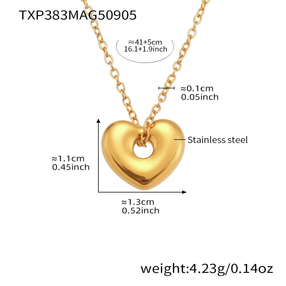 18k Gold Heart Pendant Jewelry Set for Women