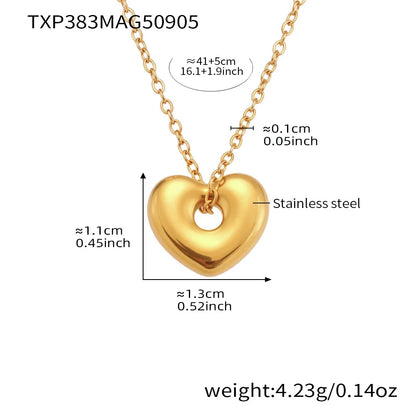 18k Gold Heart Pendant Jewelry Set for Women