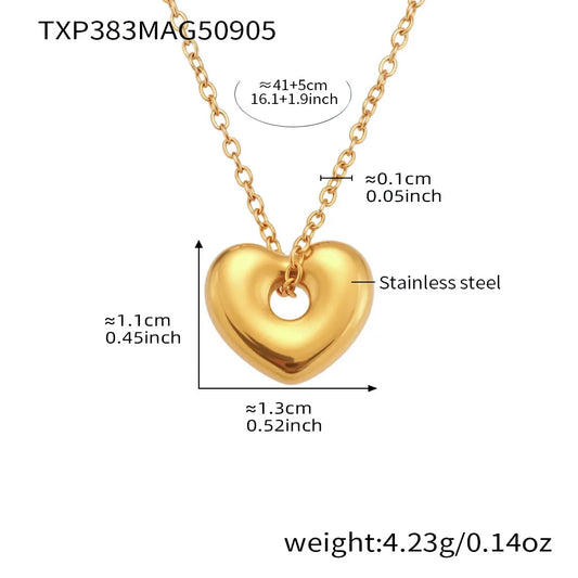 18k Gold Heart Pendant Jewelry Set for Women
