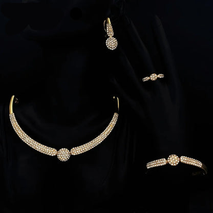 18K Gold Plated Leaf Bridal Jewelry Set