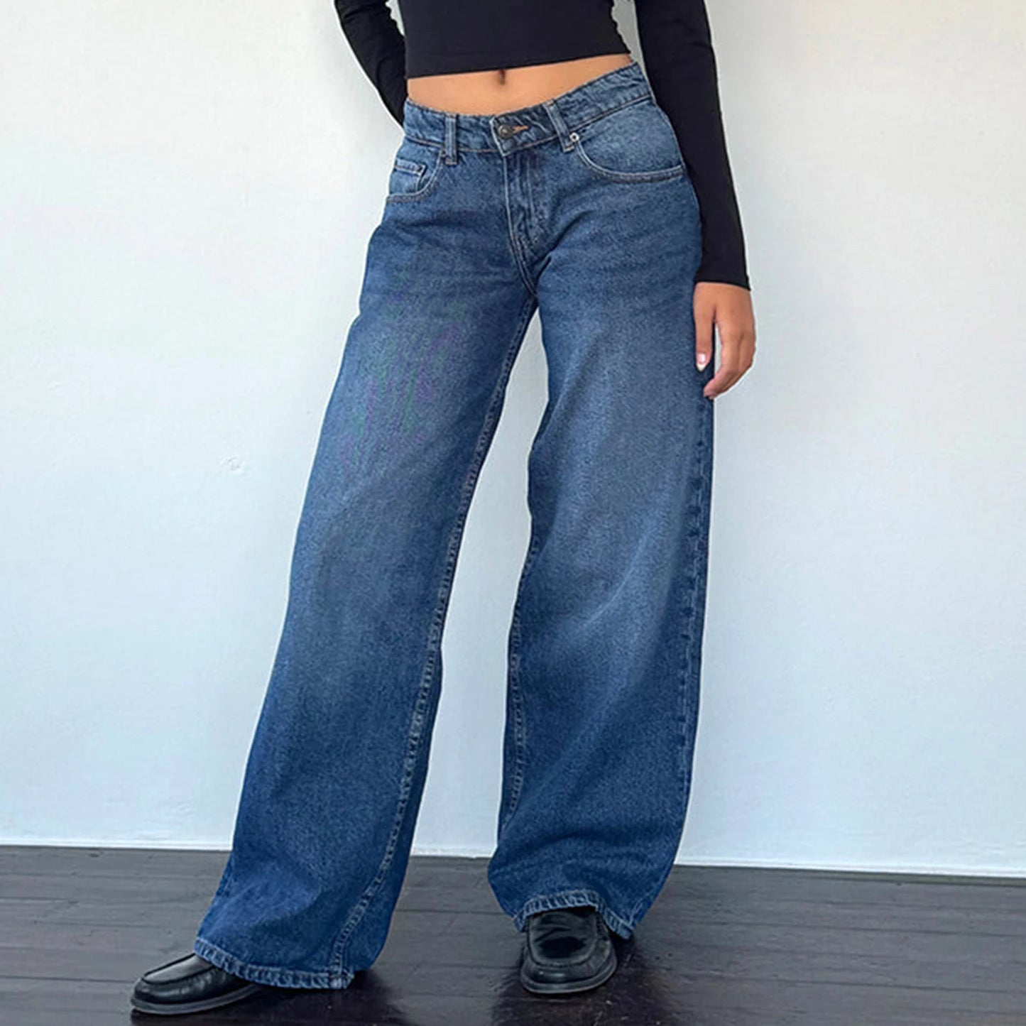 Women’s Loose Wide Leg Cargo Denim Pants 2025