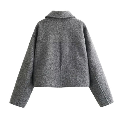 Winter Tweed Fleece Jacket for Women