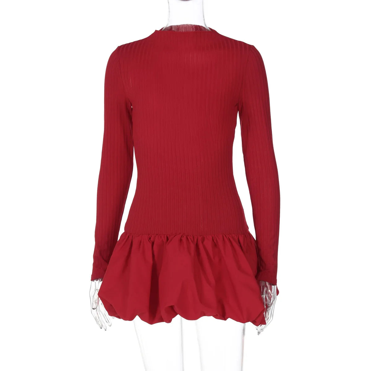 CLO052DJ
Women's Sweet Backless Mini Ball Gown Long Sleeve Tunics Pleated Short Vacation - Klixstore