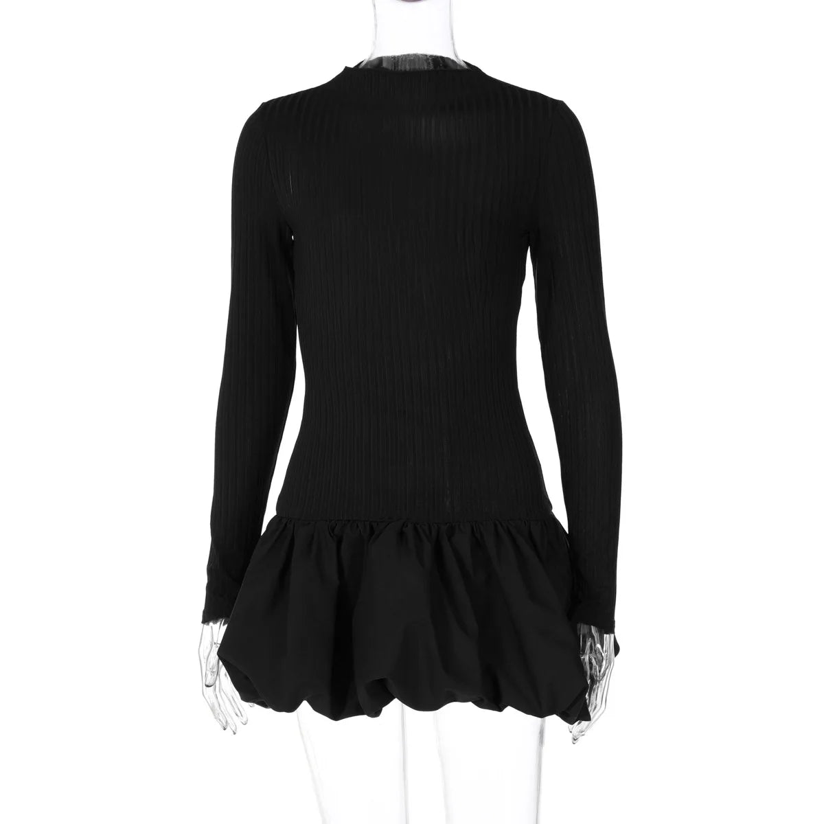 CLO052DJ
Women's Sweet Backless Mini Ball Gown Long Sleeve Tunics Pleated Short Vacation - Klixstore