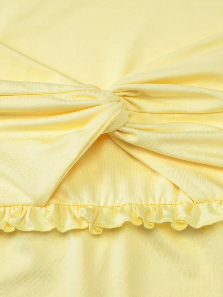 CLO060DJ
 Fashion Halter Neck Backless Tunics Short Dresses for Women  Sexy Sleeveless High Waist  Solid Ball Gown - Klixstore