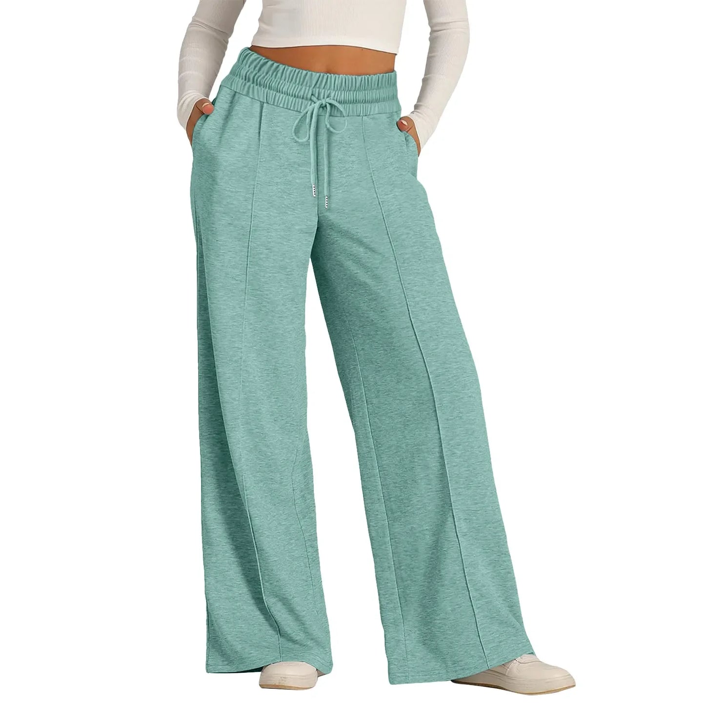 Summer Casual Tie Wide Leg Pants for Women