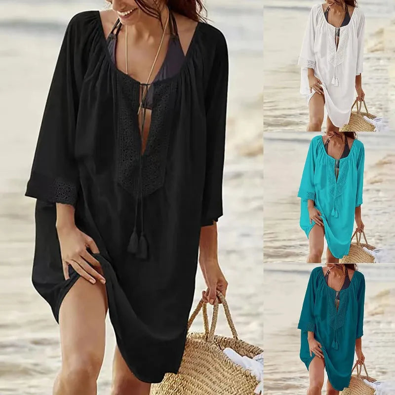 Loose Woven Beach Cover-Up Dress