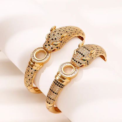 Leopard Diamond Bangle Bracelet
