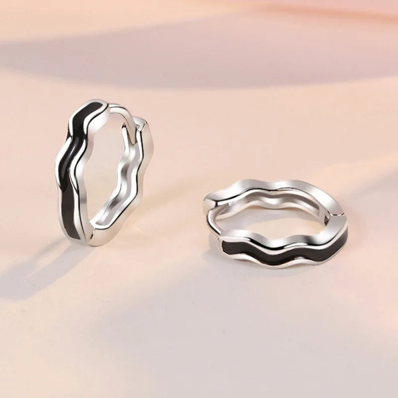 925 Sterling Silver Original Charm Double Hoop Earrings