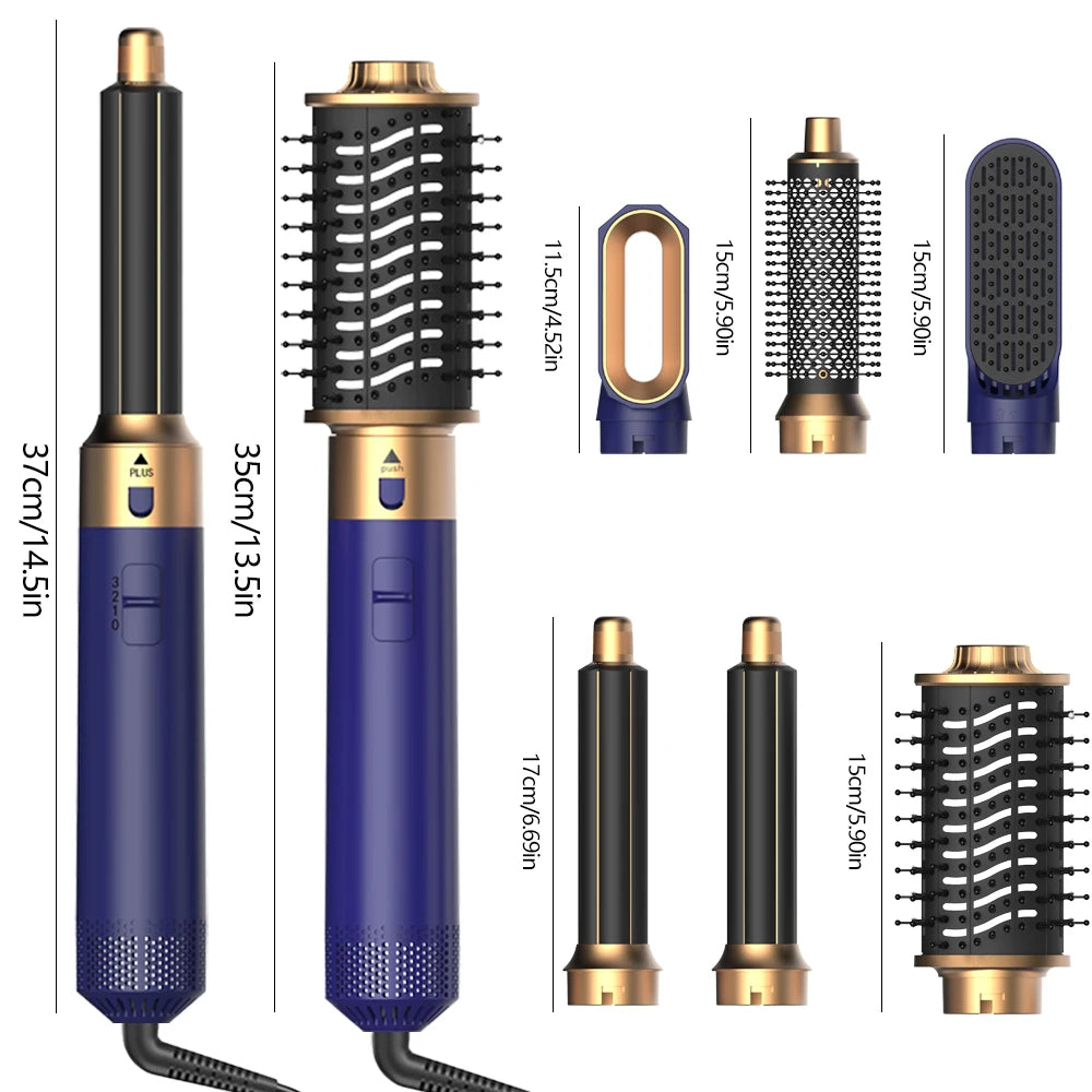6-in-1 Ionic Hot Air Brush Hair Styler & Blow Dryer with Detachable Heads