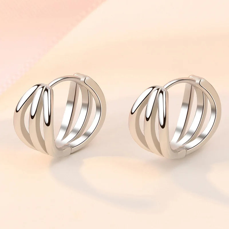 925 Sterling Silver Charm Hoop Earrings