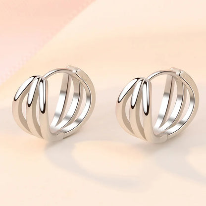 925 Sterling Silver Charm Hoop Earrings