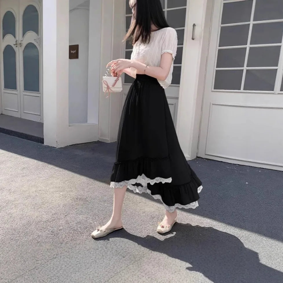 Ankle-length Skirts Women College Style