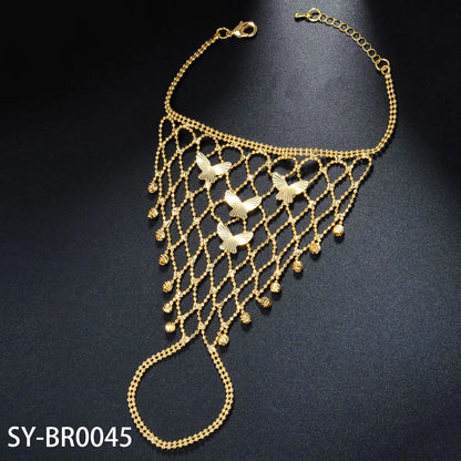 Flower Butterfly Gold Bracelet