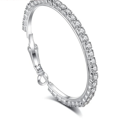 925 Sterling Silver Austrian Crystal Hoop Earrings for Women
