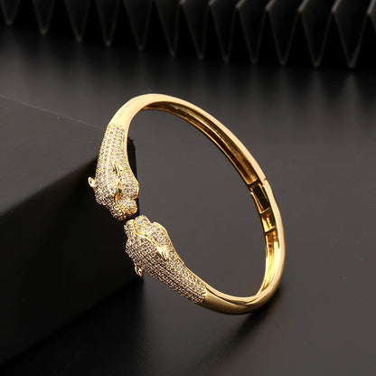 Leopard Zircon Cuff Bracelet