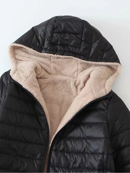 Women’s Hooded Mid-Length Fleece Parka