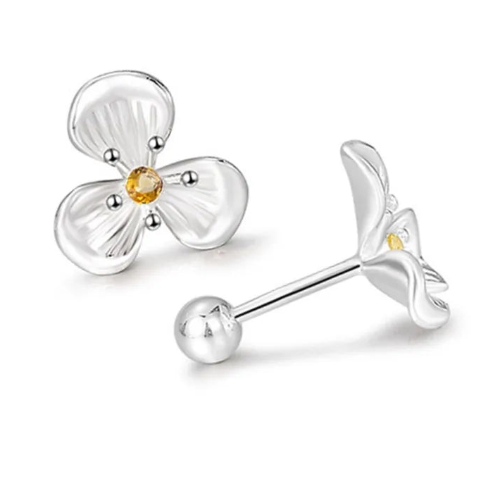 925 Silver Classic Flower Stud Earrings