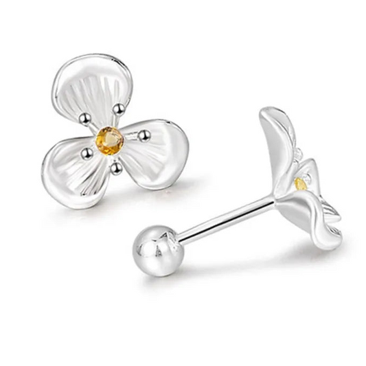 925 Silver Classic Flower Stud Earrings