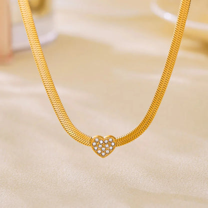 18k Gold Heart Charm Jewelry Set for Women