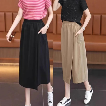 High Waist 7-Point Wide Leg Pants for Women