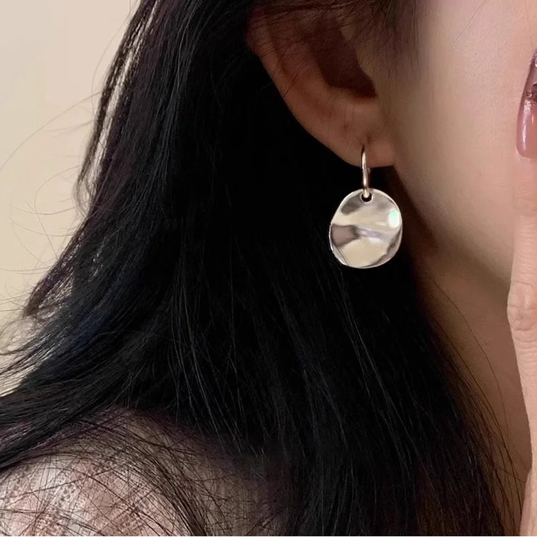 925 Silver Simple Style Circle Earrings