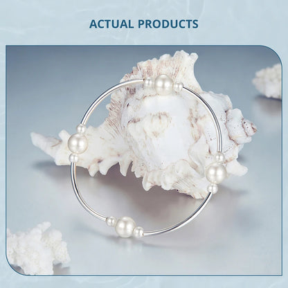 Elegant 925 Silver Adjustable Pearl Bracelet