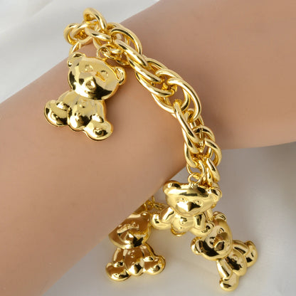 Gold Bear Charm Bracelet