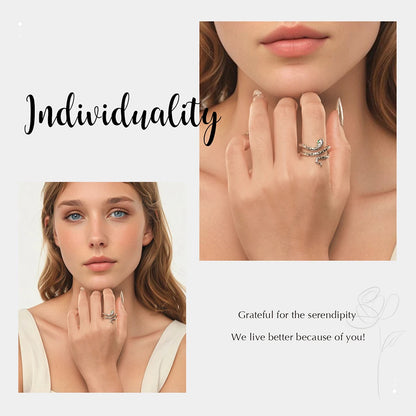 JEW019R White Gold Plated Snake Ring with Emerald CZ Eye, Adjustable - Klixstore