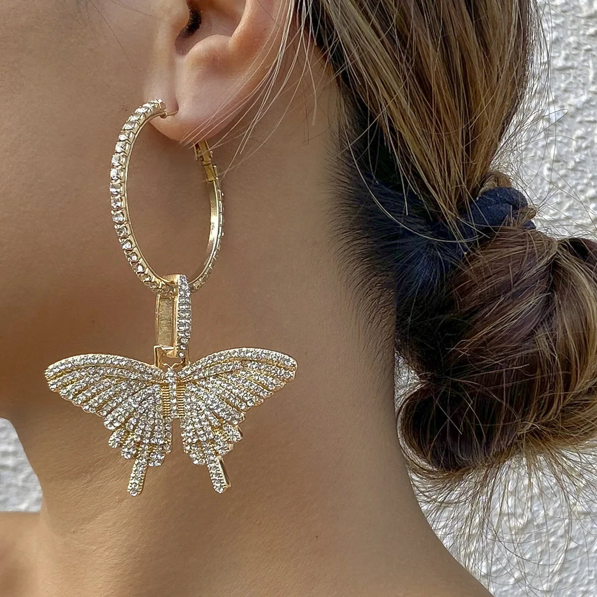 Green Zircon Butterfly Earrings