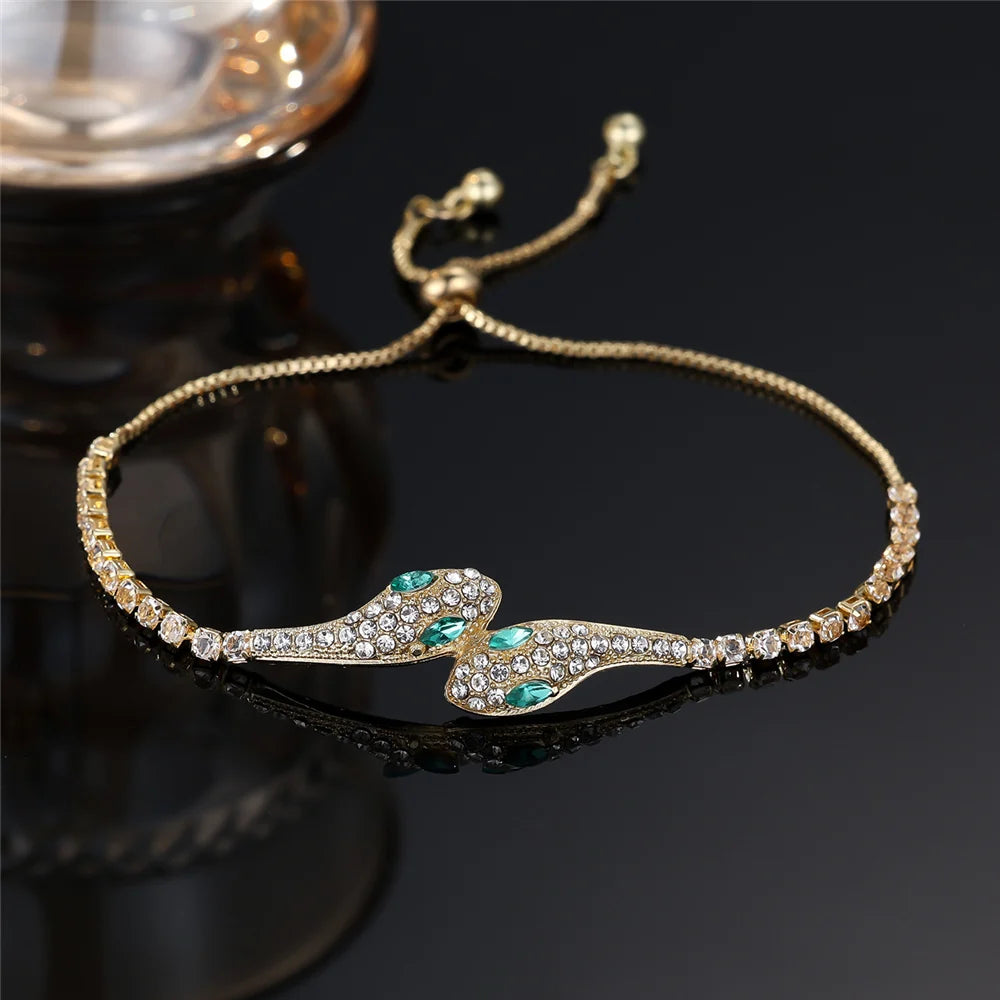 Zircon Snake Charm Bracelet