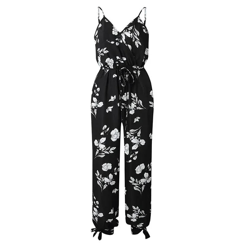 Bohemian Floral Print Summer Jumpsuit