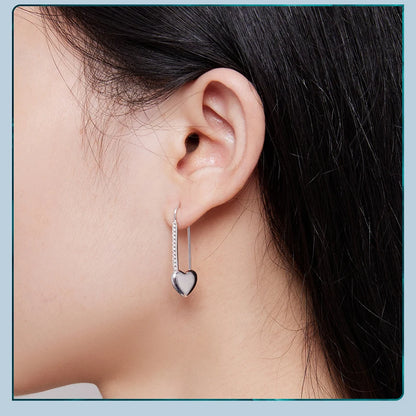 JEW006AX  925 Sterling Silver Heart-Shaped Button Pin Bracelet and Earrings Jewelry Set for Women Original Design Fine Jewelry Gift - Klixstore