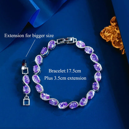 Oval Zirconia S-Shape Tennis Bracelet
