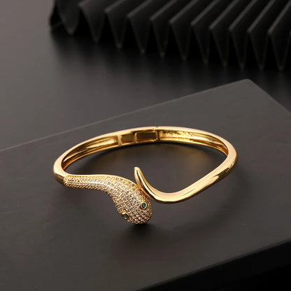 Leopard Zircon Cuff Bracelet