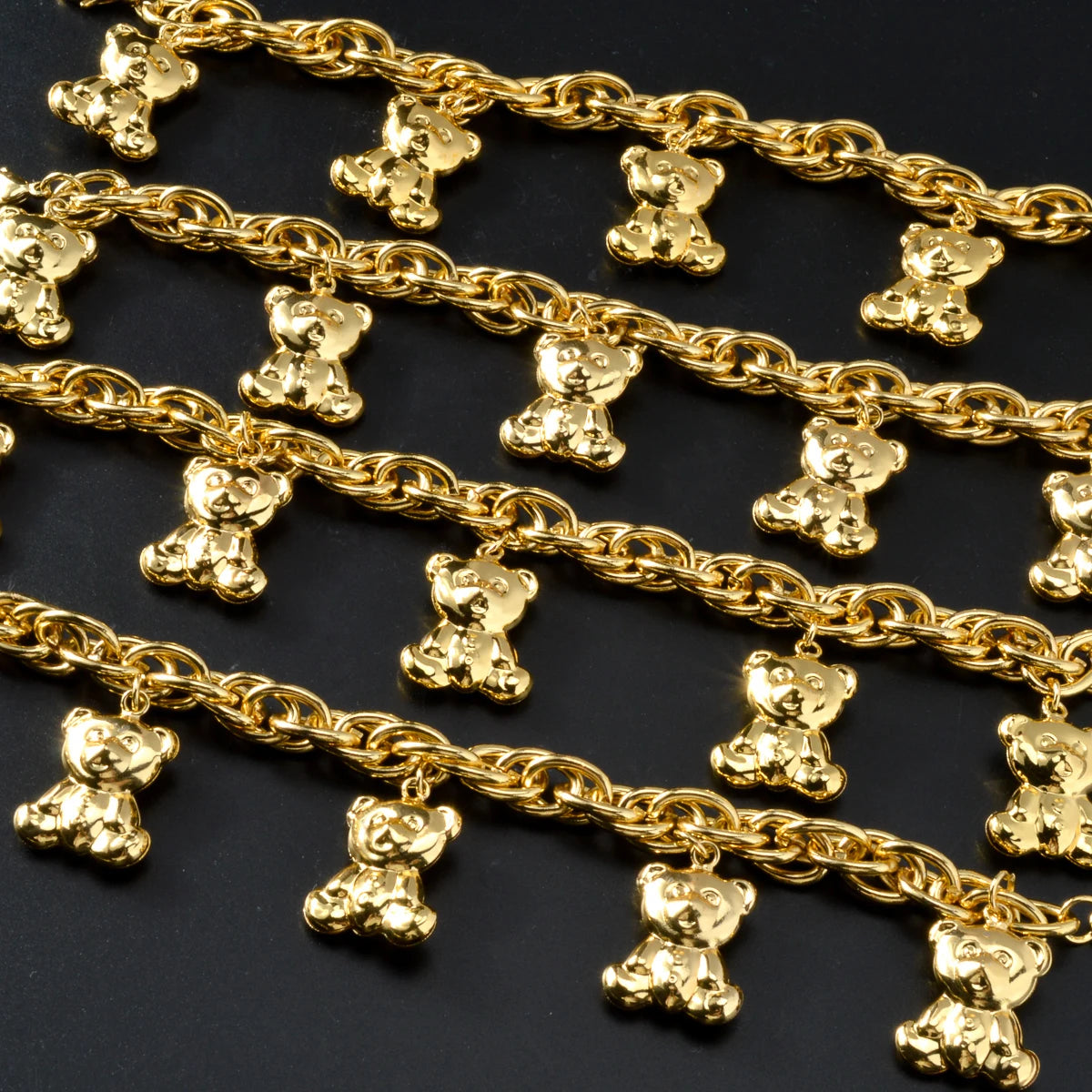Gold Bear Charm Bracelet