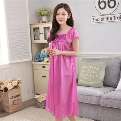 Plus Size Satin Silk Nightgown