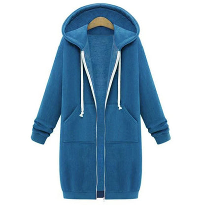 Thick Hooded Zip Up Sweatshirt Dress