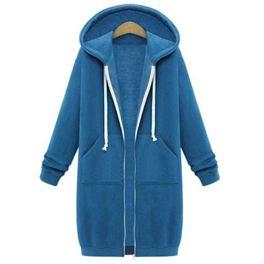 Thick Hooded Zip Up Sweatshirt Dress
