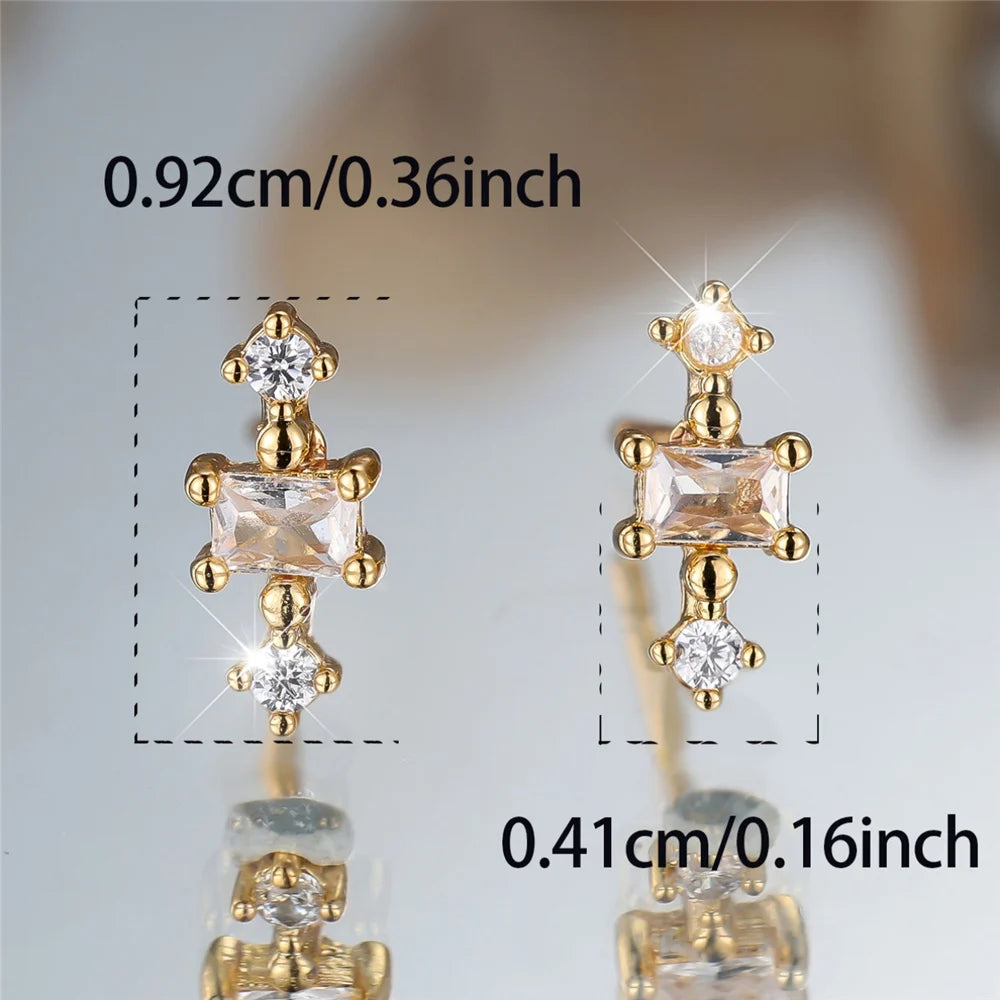 Crystal White Zircon Stud Earrings