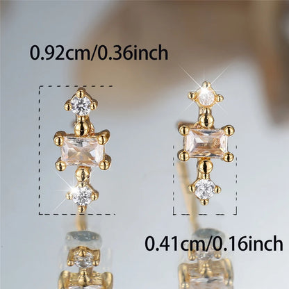 Crystal White Zircon Stud Earrings
